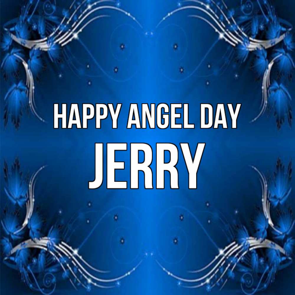Greetings card с именем, Jerry happy angel day красивая рамочка с узорами Greetings with text for free download 