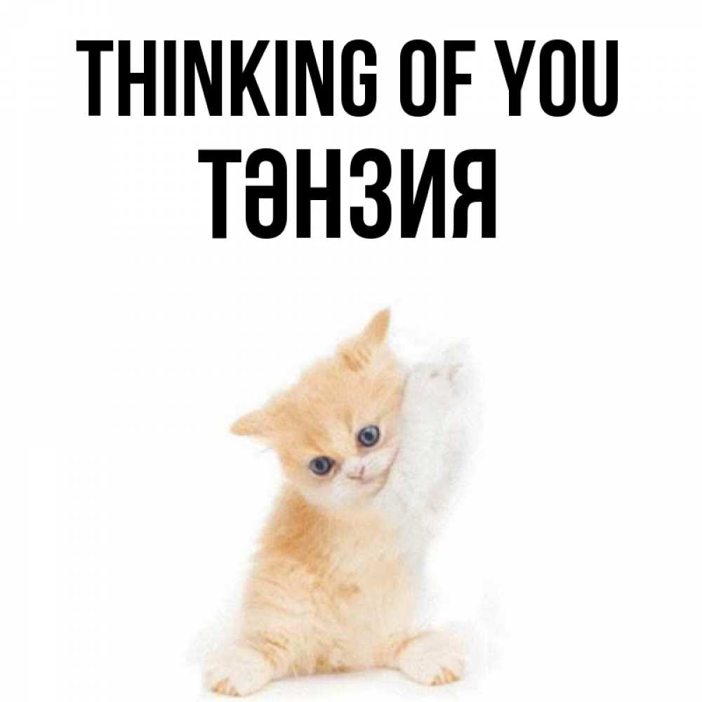 Greetings card с именем, ТӘНЗИЯ Thinking of you зверушки и милота Greetings with text for free download 