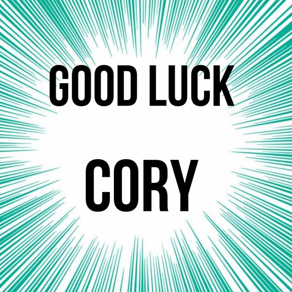Greetings card с именем, Cory Good luck на удачу Greetings with text for free download 
