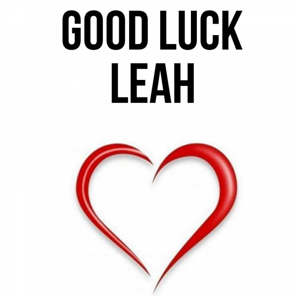Greetings card с именем, Leah Good luck для удачливых людей Greetings with text for free download 