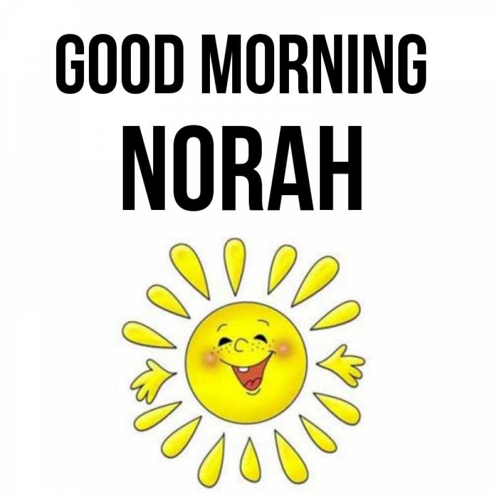 Greetings card с именем, Norah Good morning улыбка Greetings with text for free download 