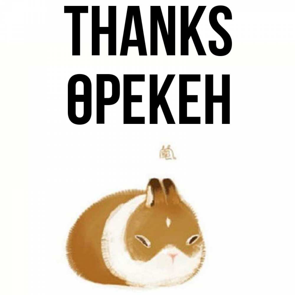 Greetings card с именем, ӨРЕКЕН Thanks коричнево белый домашний питомец Greetings with text for free download 
