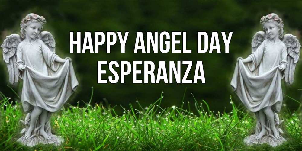 Greetings card с именем, Esperanza happy angel day небо, ангел, девушка Greetings with text for free download 