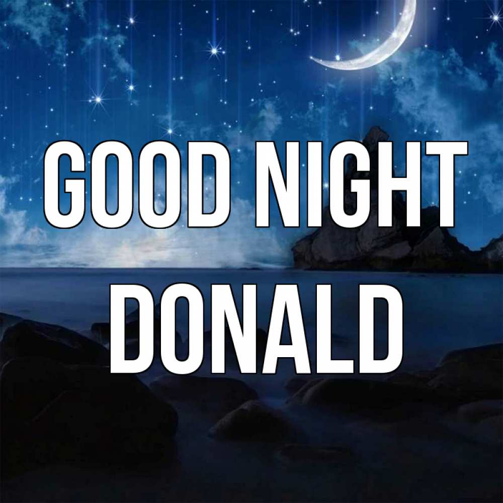 Greetings card с именем, Donald Good night море Greetings with text for free download 