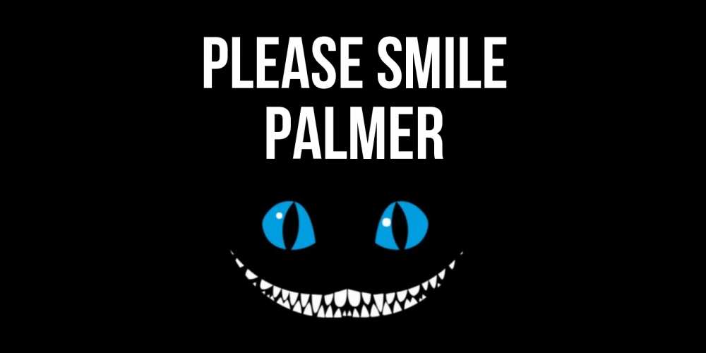 Greetings card с именем, Palmer Please smile кот улыбается Greetings with text for free download 