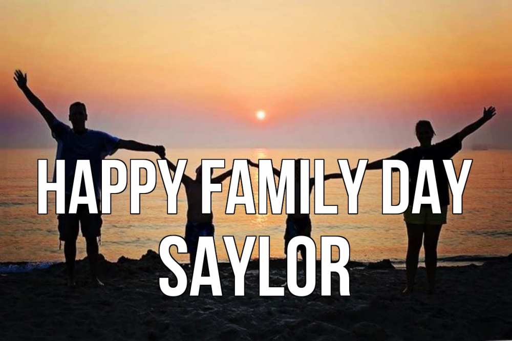 Greetings card с именем, Saylor happy family day мама, папа, дети, дочка,сын, море, пляж, закат Greetings with text for free download 
