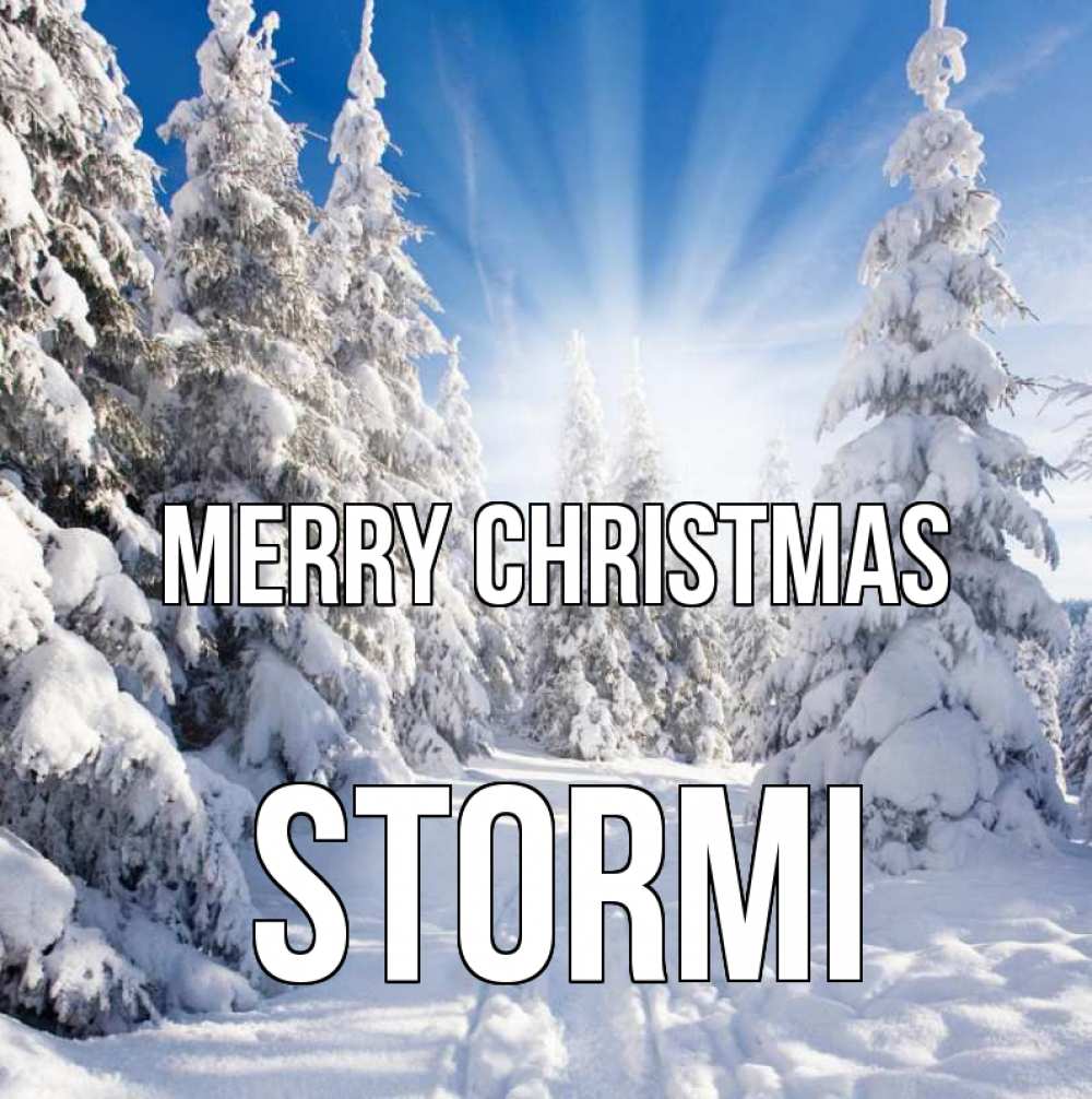 Greetings card с именем, Stormi Merry Christmas зима, лес Greetings with text for free download 