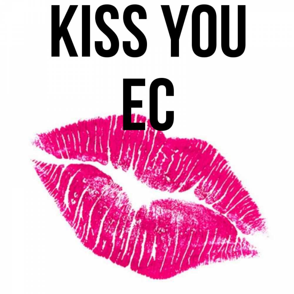 Greetings card с именем, Ес Kiss you след от помады Greetings with text for free download 