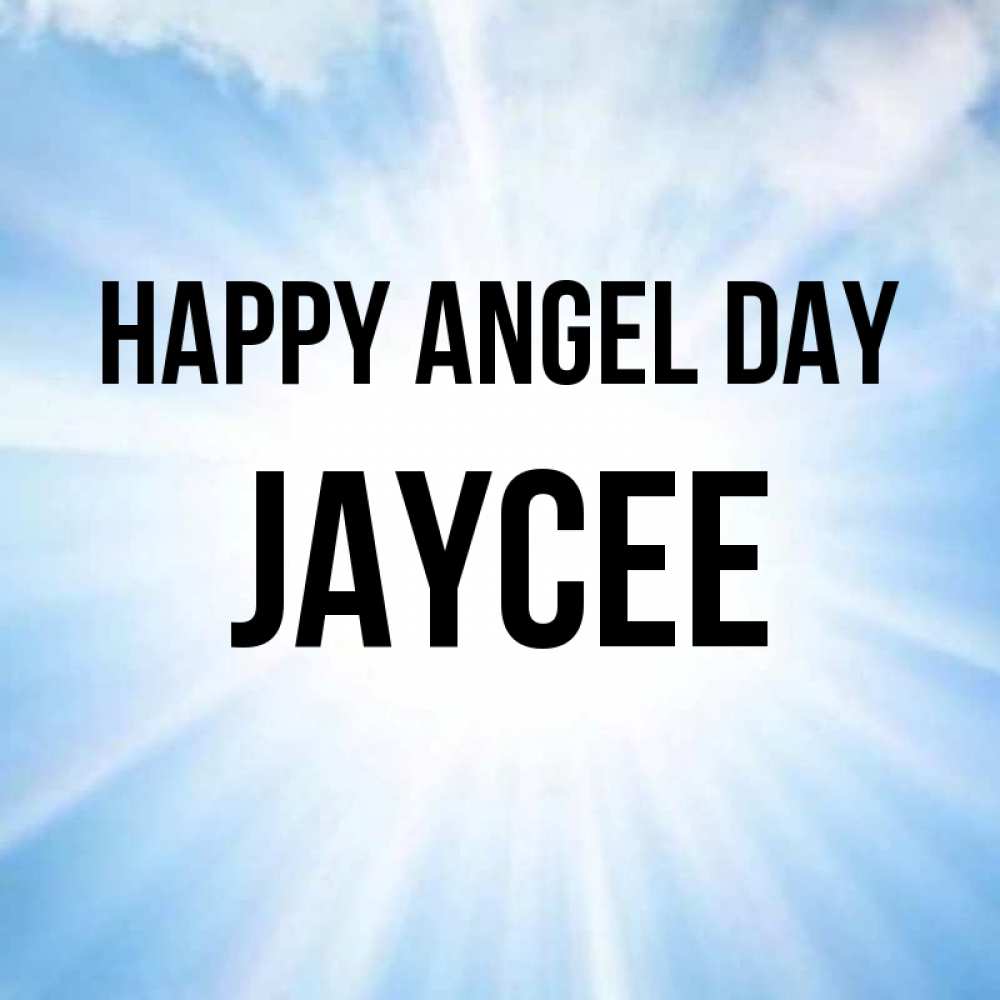Greetings card с именем, Jaycee happy angel day свет небесный Greetings with text for free download 