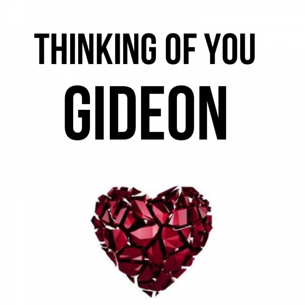 Greetings card с именем, Gideon Thinking of you рубиновое 1 Greetings with text for free download 