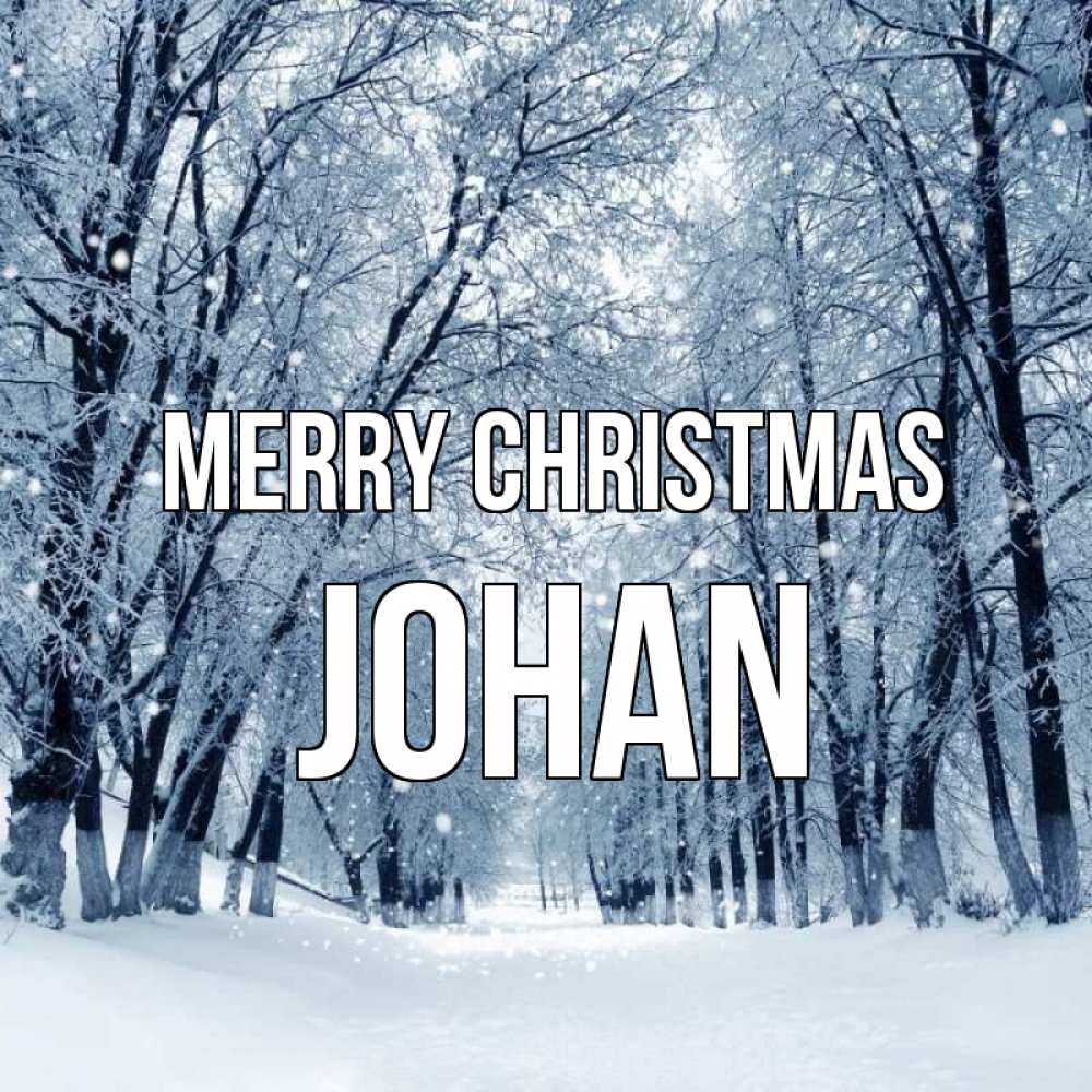 Greetings card с именем, Johan Merry Christmas снег, лес, парк Greetings with text for free download 