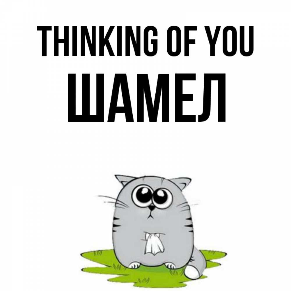 Greetings card с именем, ШАМЕЛ Thinking of you тоска с платочком Greetings with text for free download 