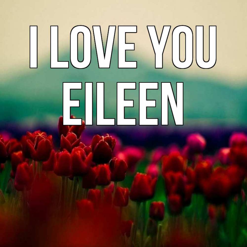 Greetings card с именем, Eileen I love you тюльпаны 4 Greetings with text for free download 