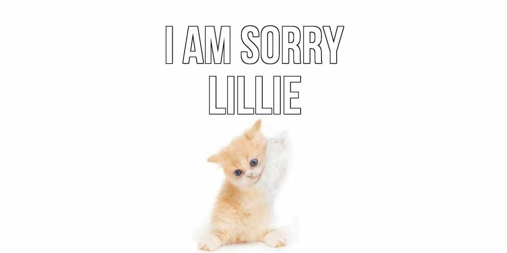 Greetings card с именем, Lillie I am sorry кот Greetings with text for free download 