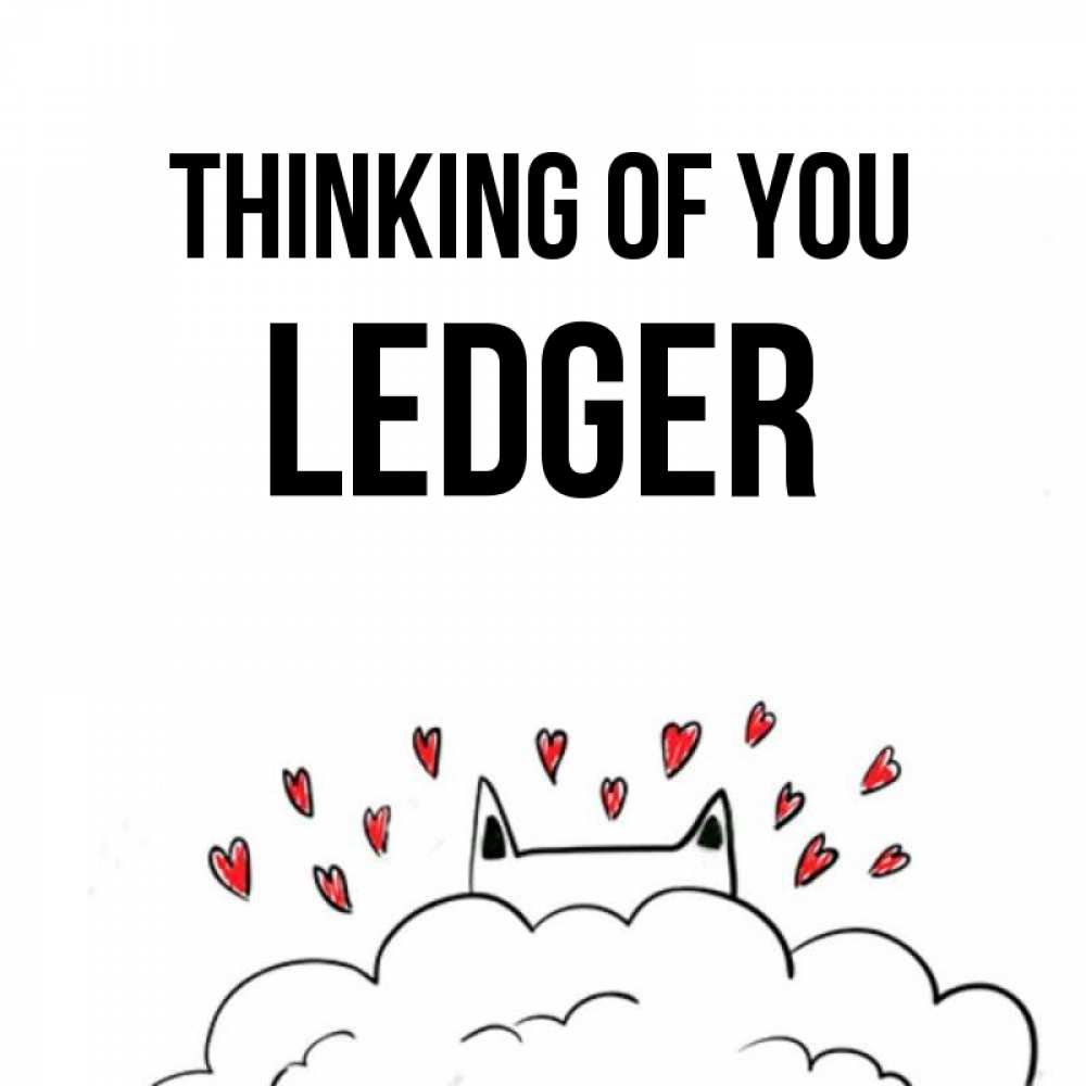 Greetings card с именем, Ledger Thinking of you кот за облаком Greetings with text for free download 