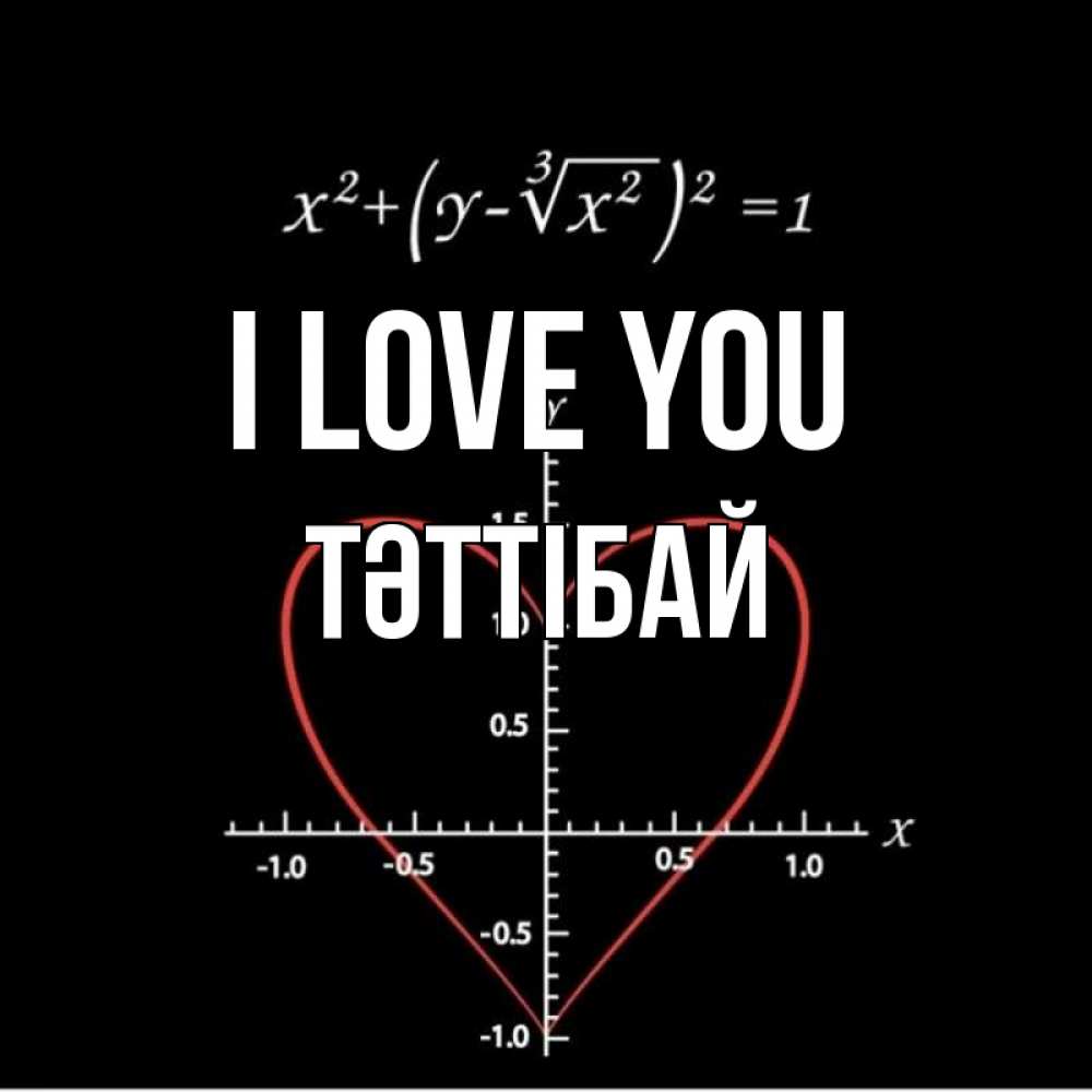 Greetings card с именем, ТӘТТІБАЙ I love you сердечная формула Greetings with text for free download 