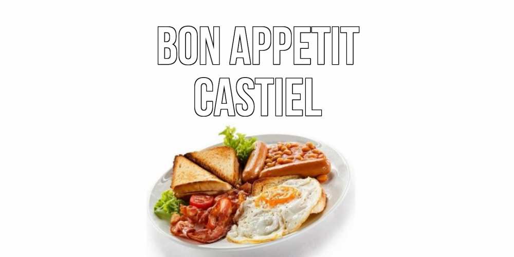 Greetings card с именем, Castiel Bon Appetit завтрак Greetings with text for free download 