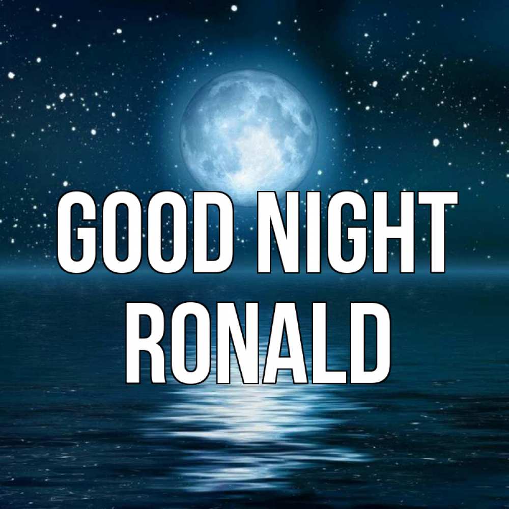 Greetings card с именем, Ronald Good night звезды Greetings with text for free download 
