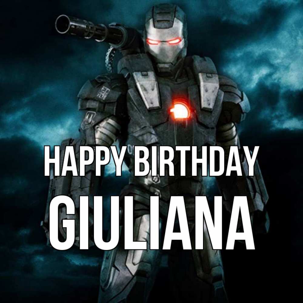 Greetings card с именем, Giuliana Happy Birthday марвел супергерой в новом костюме Greetings with text for free download 