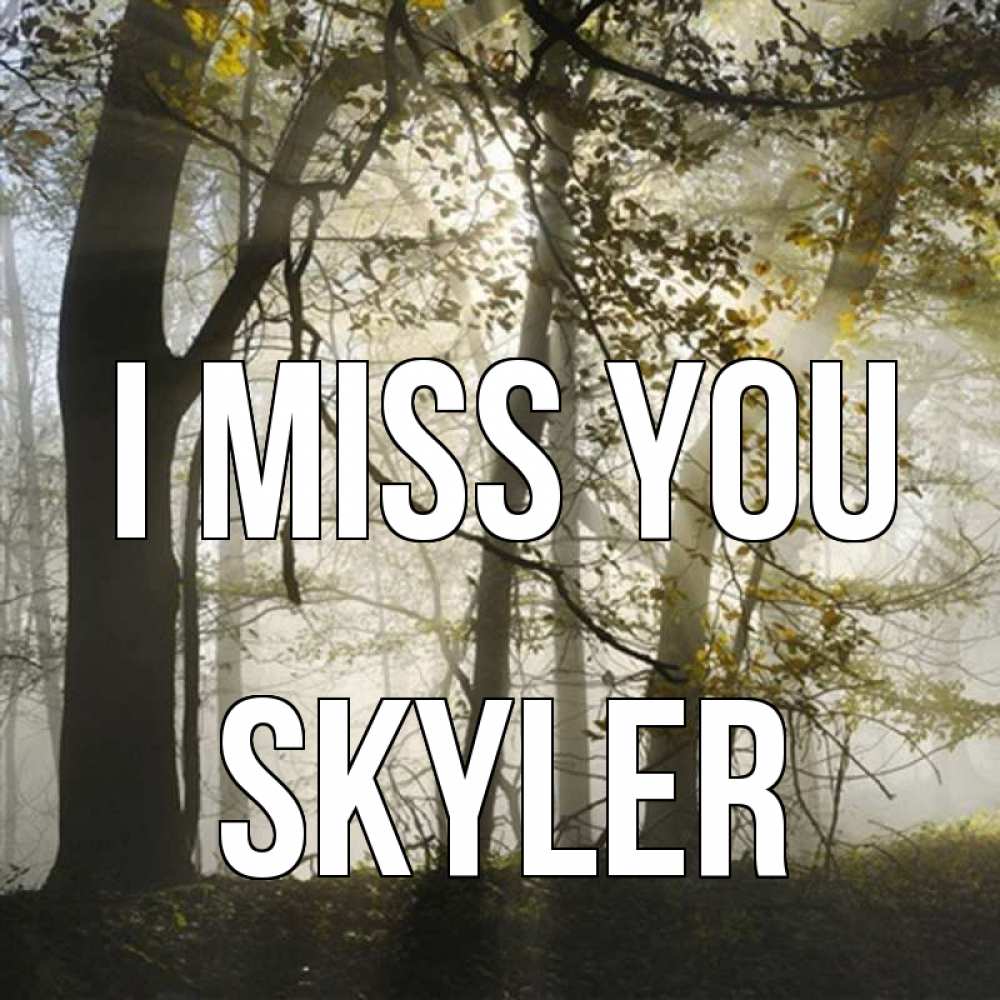 Greetings card с именем, Skyler I miss you грустно Greetings with text for free download 
