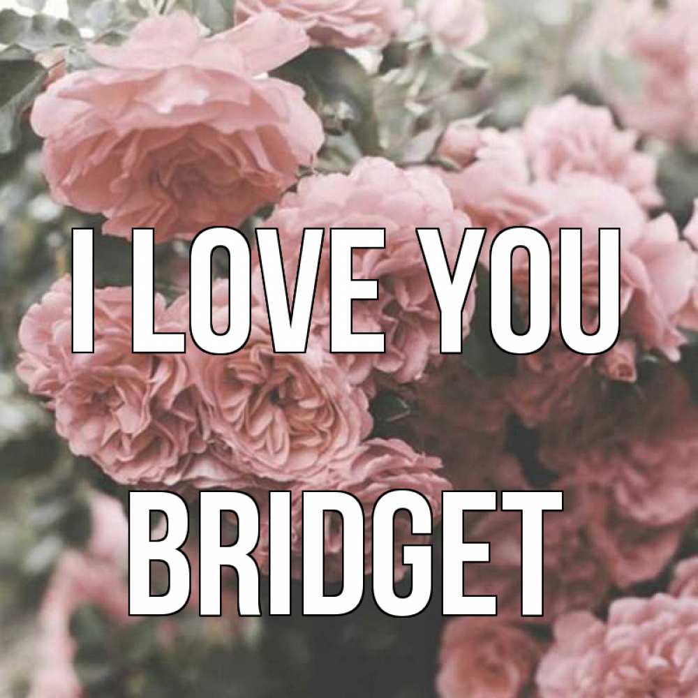 Greetings card с именем, Bridget I love you розы 3 Greetings with text for free download 