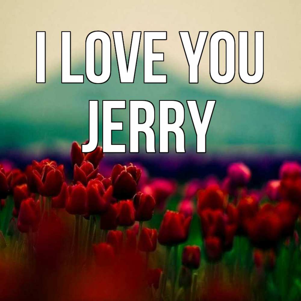 Greetings card с именем, Jerry I love you тюльпаны 4 Greetings with text for free download 