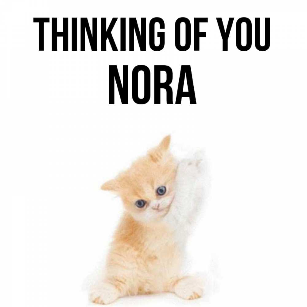 Greetings card с именем, Nora Thinking of you зверушки и милота Greetings with text for free download 