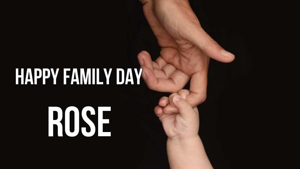 Greetings card с именем, Rose happy family day с днем семьи Greetings with text for free download 