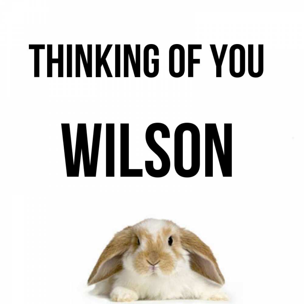 Greetings card с именем, Wilson Thinking of you подписать своими руками онлайн Greetings with text for free download 