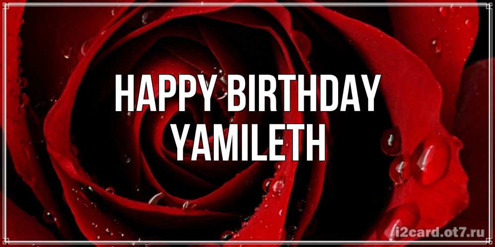 Greetings card с именем, Yamileth Happy Birthday крупная бордовая роза Greetings with text for free download 
