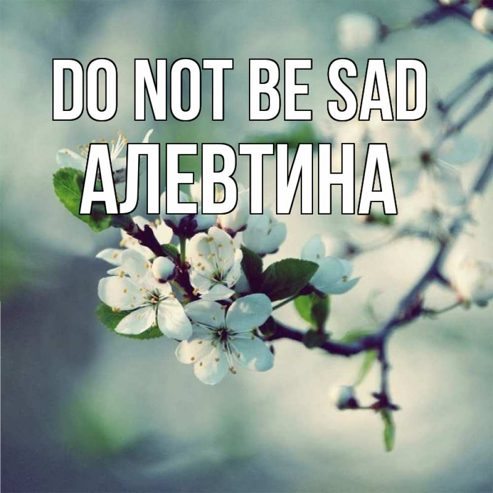 Greetings card с именем, Алевтина Do not be sad яблоня в цвету 1 Greetings with text for free download 