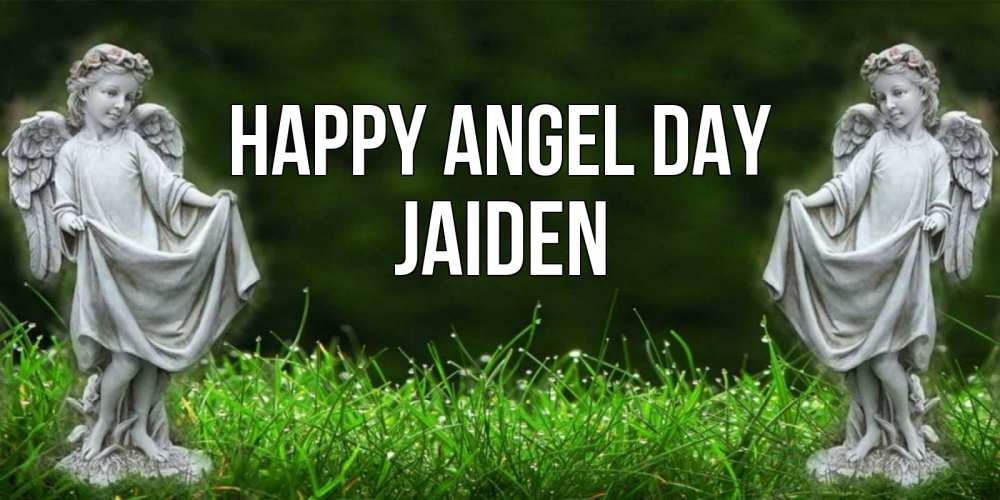 Greetings card с именем, Jaiden happy angel day небо, ангел, девушка Greetings with text for free download 