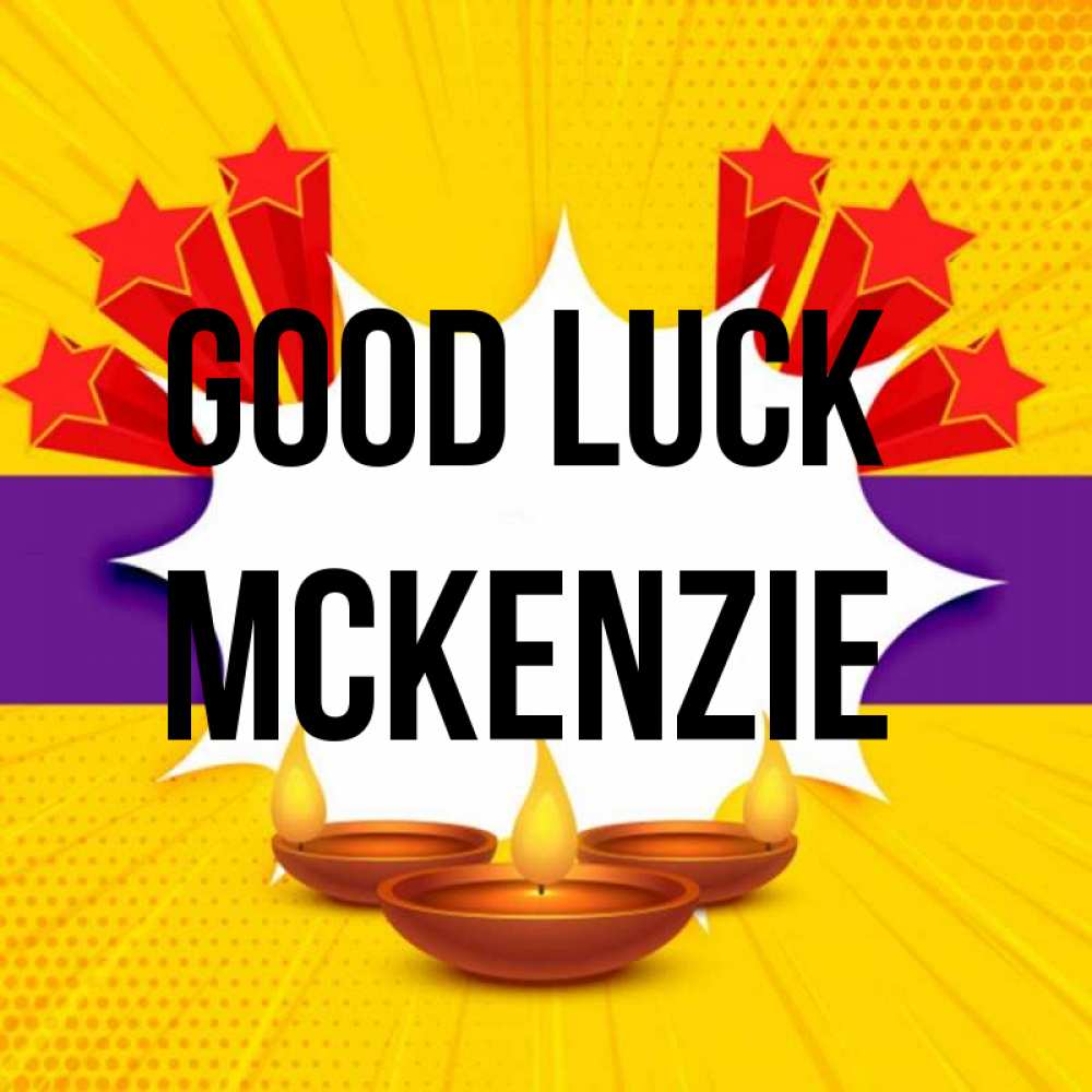 Greetings card с именем, Mckenzie Good luck векторное изображение Greetings with text for free download 