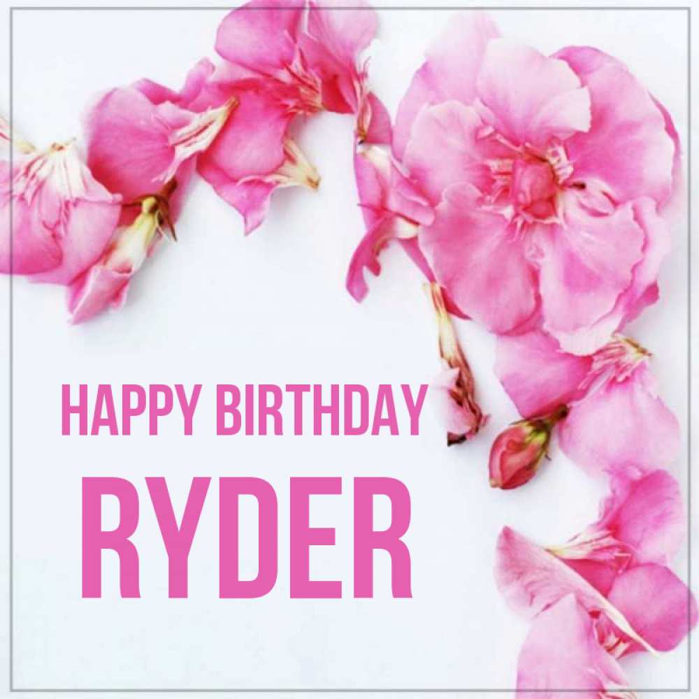 Greetings card с именем, Ryder Happy Birthday Красивая открытка для поздравления с днем рождения Greetings with text for free download 