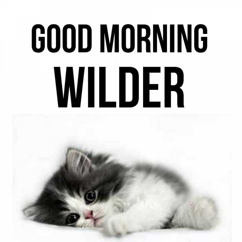 Greetings card с именем, Wilder Good morning кот лапки Greetings with text for free download 