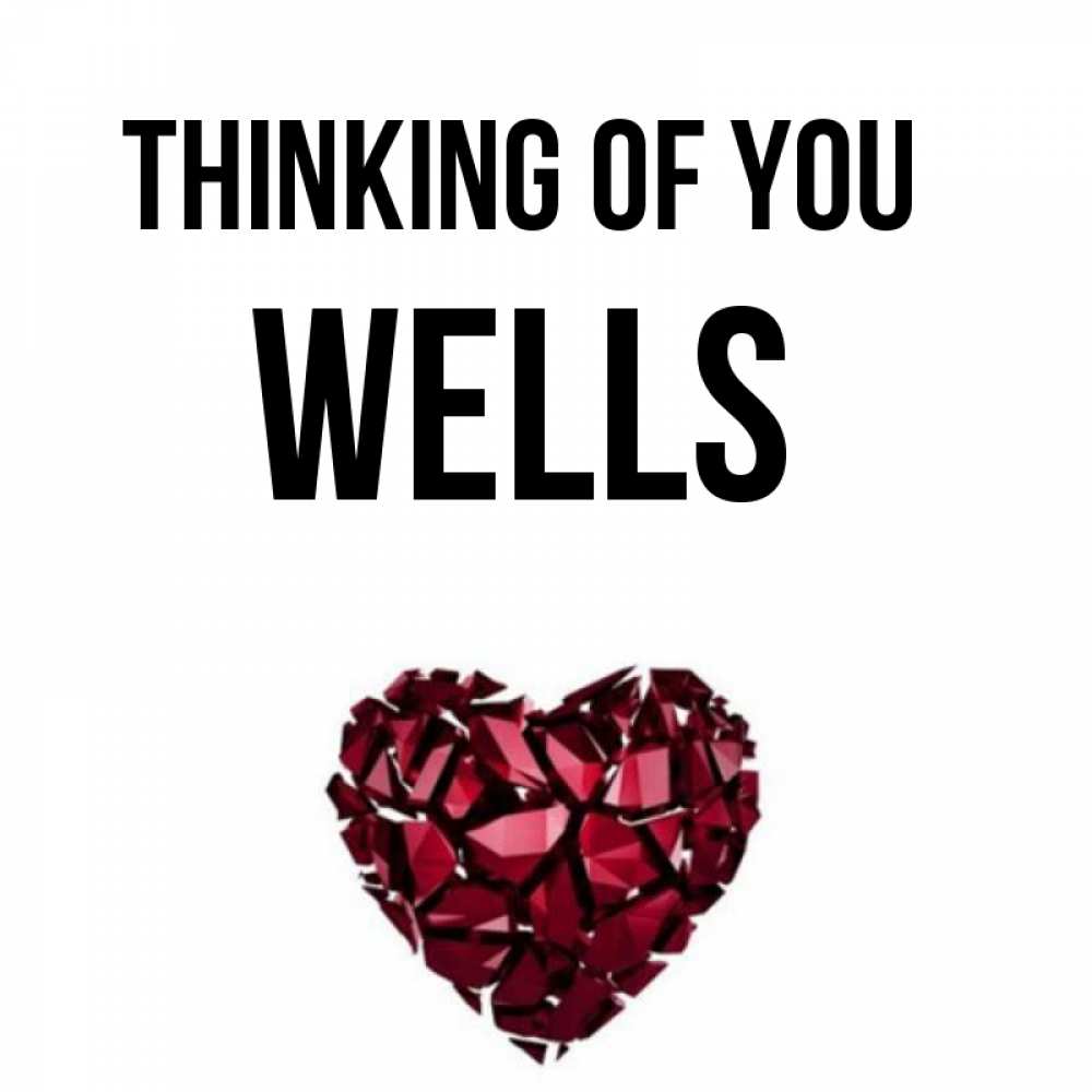Greetings card с именем, Wells Thinking of you рубиновое 1 Greetings with text for free download 