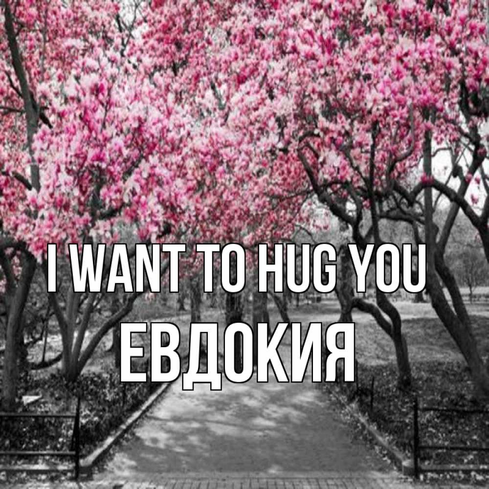 Greetings card с именем, Евдокия I want to hug you обработанное фото Greetings with text for free download 