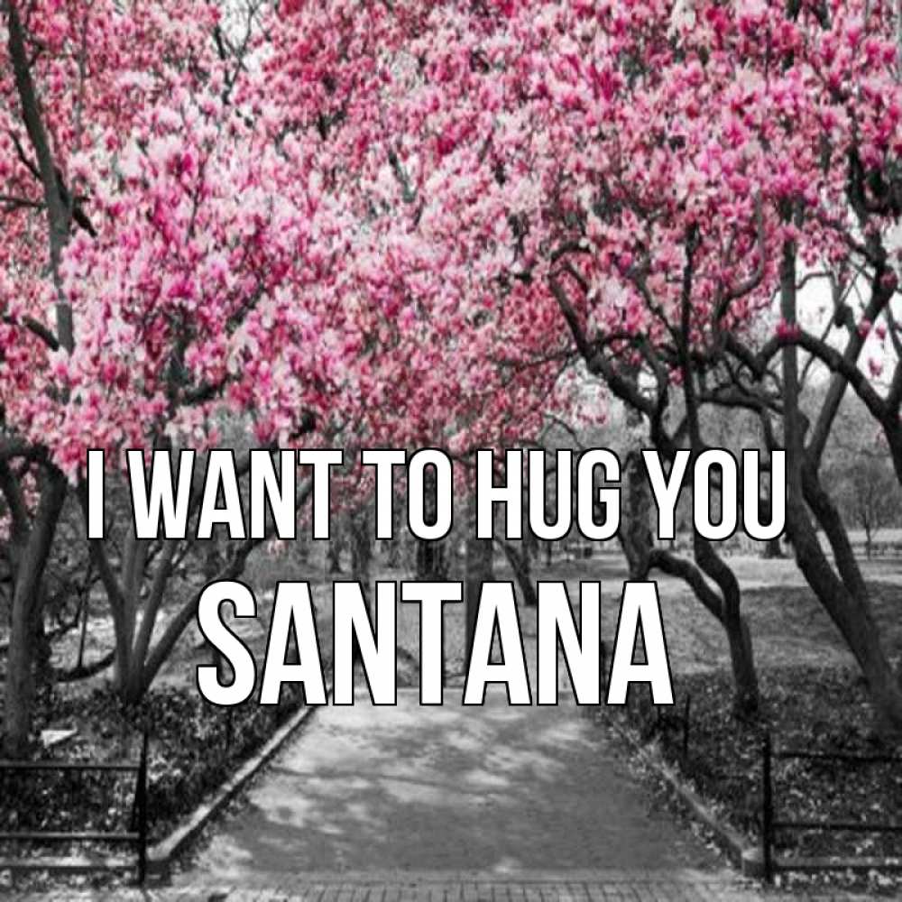 Greetings card с именем, Santana I want to hug you обработанное фото Greetings with text for free download 