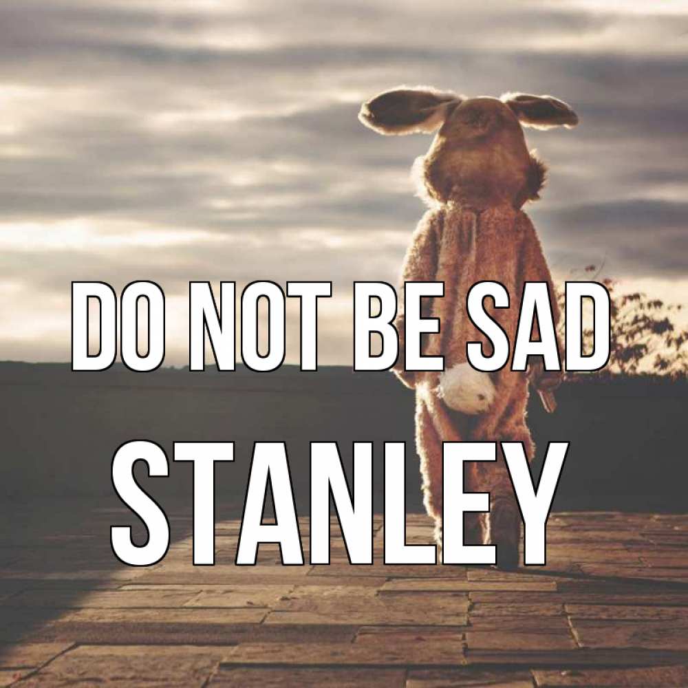 Greetings card с именем, Stanley Do not be sad со спины Greetings with text for free download 