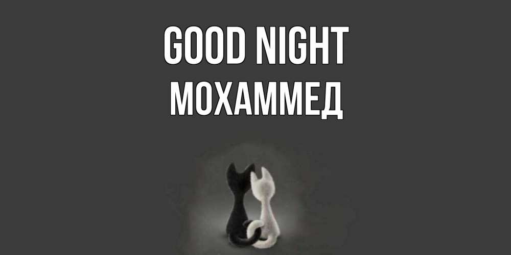 Greetings card с именем, Мохаммед Good night коты Greetings with text for free download 