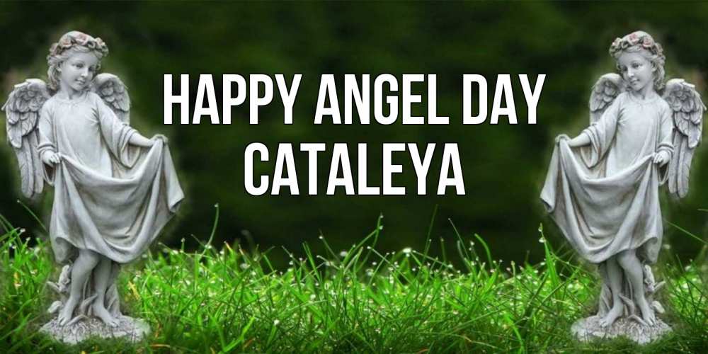 Greetings card с именем, Cataleya happy angel day небо, ангел, девушка Greetings with text for free download 