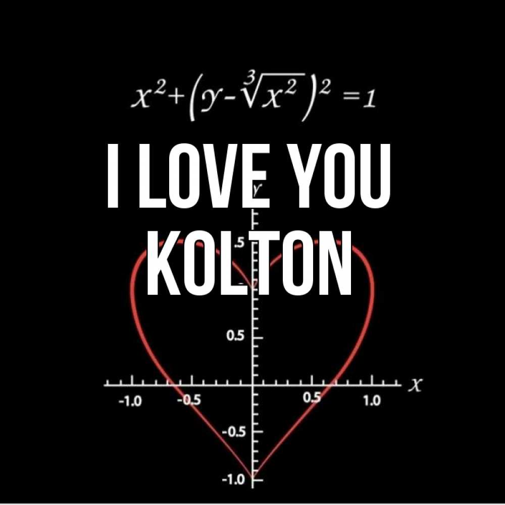 Greetings card с именем, Kolton I love you сердечная формула Greetings with text for free download 