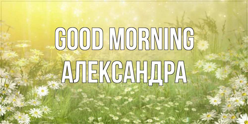 Greetings card с именем, Александра Good morning доброе утро Greetings with text for free download 