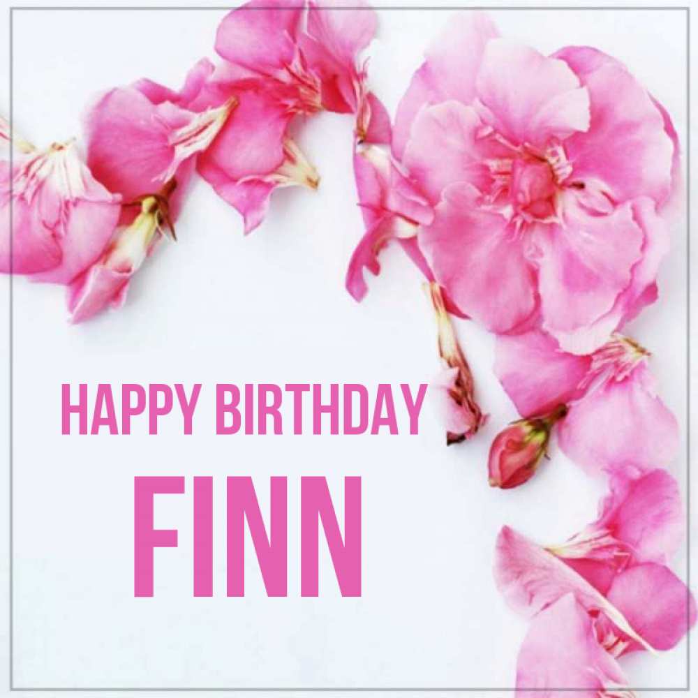 Greetings card с именем, Finn Happy Birthday Красивая открытка для поздравления с днем рождения Greetings with text for free download 