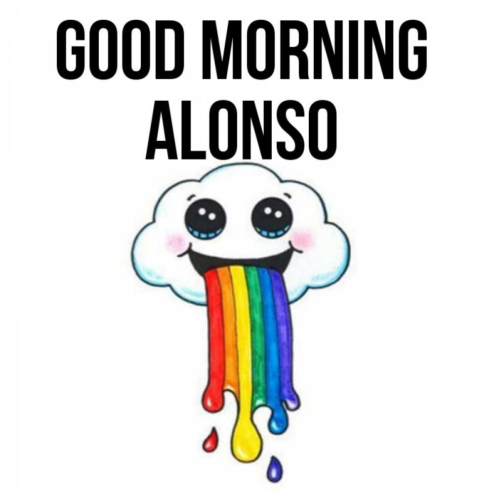 Greetings card с именем, Alonso Good morning утречко Greetings with text for free download 