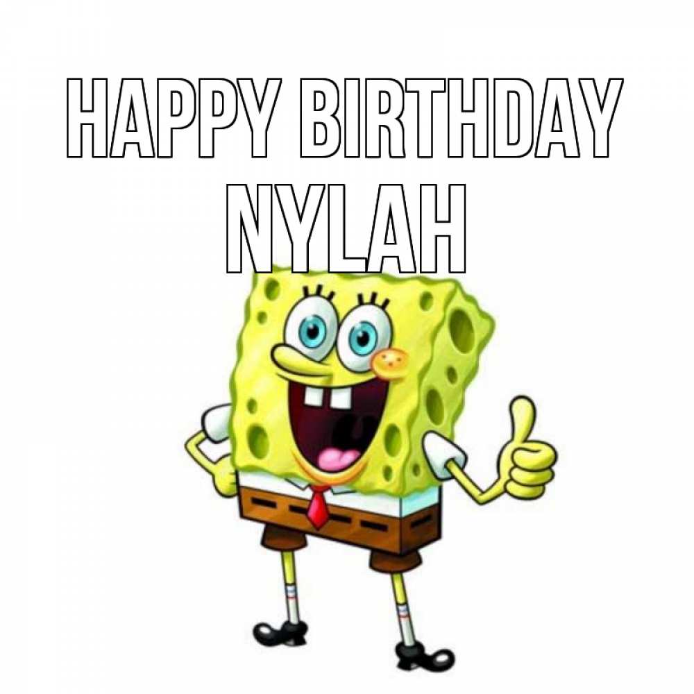 Greetings card с именем, Nylah Happy Birthday герои мультфильмов Greetings with text for free download 