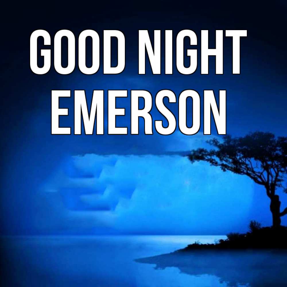 Greetings card с именем, Emerson Good night ночное побережье Greetings with text for free download 