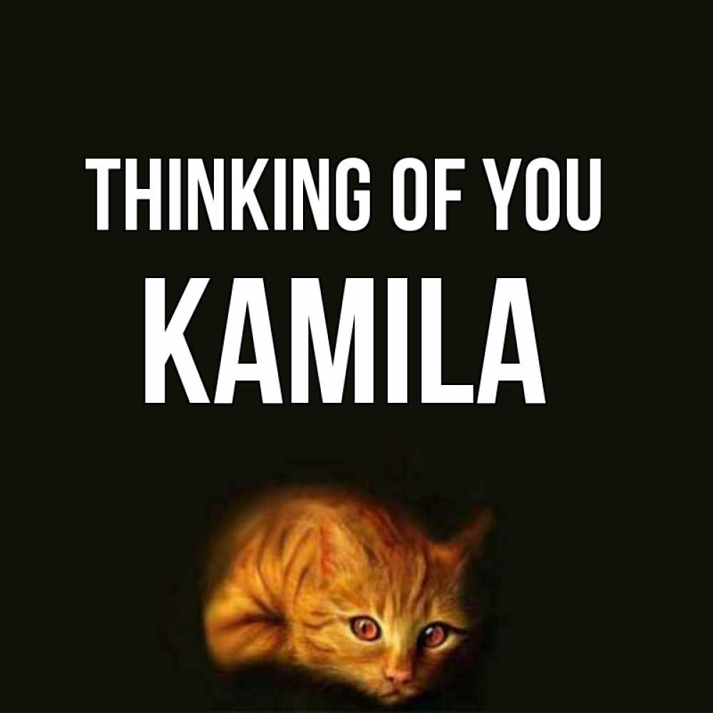 Greetings card с именем, Kamila Thinking of you рыжий Greetings with text for free download 
