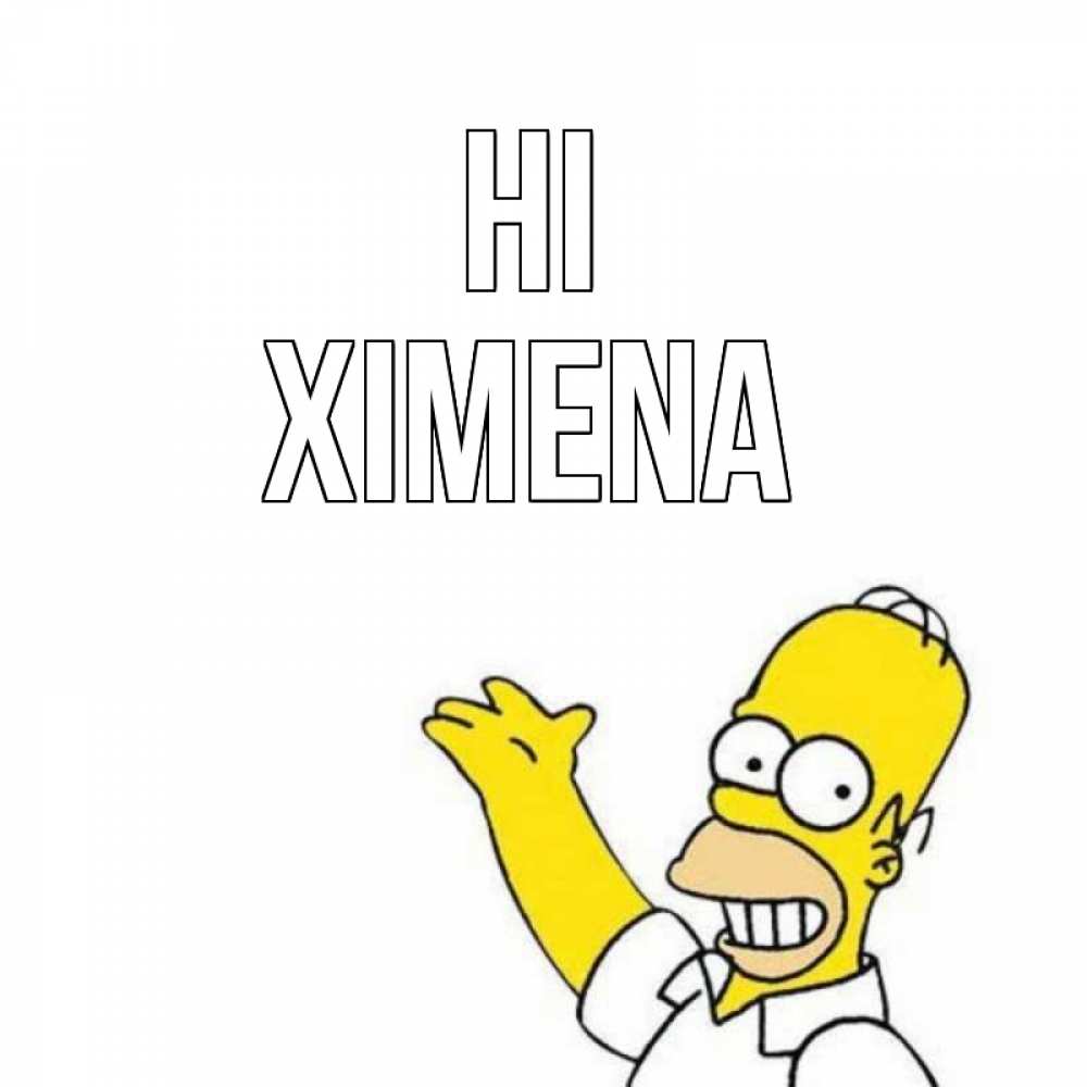 Greetings card с именем, Ximena Hi Симпсоны Greetings with text for free download 