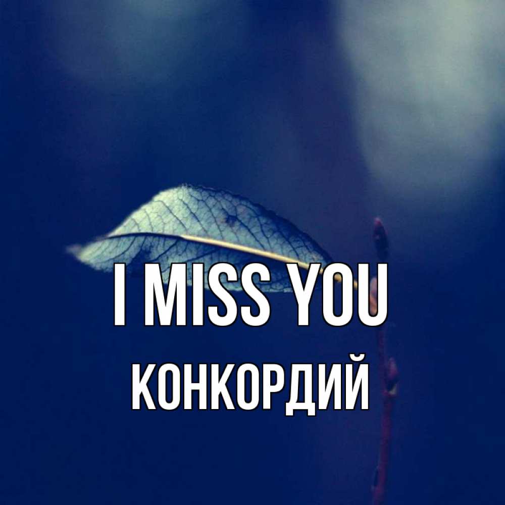 Greetings card с именем, Конкордий I miss you одна ветка 1 Greetings with text for free download 